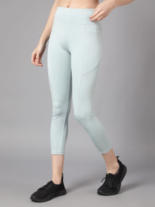 cosvos solid women light green tights