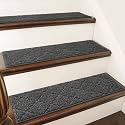 COSY HOMEER Carpet Stair Treads for Wooden Steps Non Slip 9"x28",12pc,Black