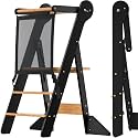 COSYLAND Toddler Standing Tower Foldable Toddler Kitchen Step Stool