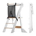 COSYLAND Toddler Standing Tower Foldable Toddler Kitchen Step Stool