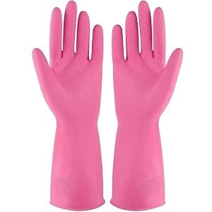 cotch-rite rubber hand gloves for dishwashing kitchen cleaning pet grooming multi-purpose1 pair 2 piece colors may vary as per availabilty