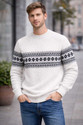 COTFYNE Printed Round Neck Casual Men White