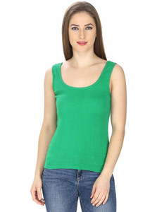 CotiQ Casual Solid Women Green Top