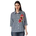 COTLAND Fashions Printed Cotton Oversized Button Down Shirt for Women