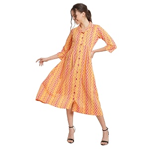 COTLAND Fashions Jaipuri Cotton Flared A-Line Dress