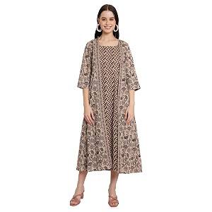 COTLAND Fashions Jaipuri Cotton Flared Strappy Dress