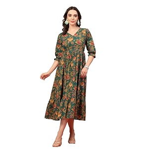 COTLAND Fashions Jaipuri Cotton Printed A-Line Flared