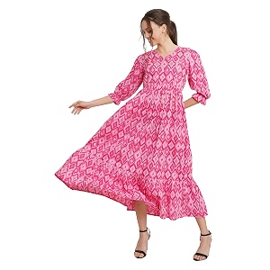 COTLAND Fashions Jaipuri Cotton Printed A-Line Flared
