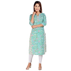 COTLAND Fashions Jaipuri Cotton Printed Straight Kurti