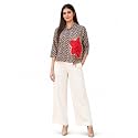 COTLAND Fashions Printed Cotton Oversized Button Down Shirt for Women
