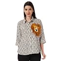 COTLAND Fashions Printed Cotton Oversized Button Down Shirt for Women