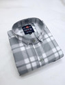 COTnZIP Men Checkered Casual Grey White Shirt