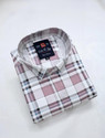 COTnZIP Men Checkered Casual Pink Shirt