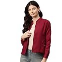 Cottinfab Women Maroon Lightweight Open Front Casual