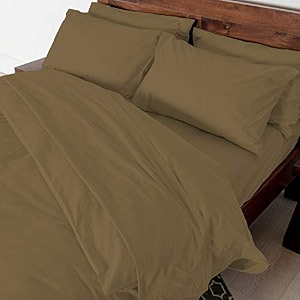 cottington lane - 3 pc elegant duvet cover double size - 400 thread count 100 cotton - duvetquiltrazai cover come with zipper closer for protect your super soft comforter  taupe solid