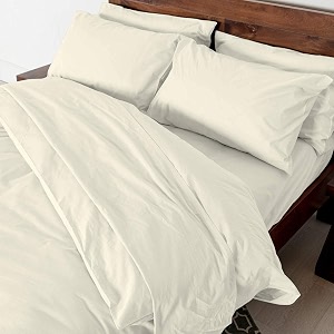 cottington lane - 3 pc elegant duvet cover double size - 400 thread count 100 cotton - duvetquiltrazai cover come with zipper closer for protect your super soft comforter  ivory solid