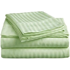 cottington lane - 3 pc elegant duvet cover double size - 400 thread count 100 cotton - duvetquiltrazai cover come with zipper closer for protect your super soft comforter  sage stripe