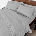 Cottington Lane - 3 PC Elegant Duvet Cover Single Size - 400 Thread Count 100% Cotton - Duvet/Quilt/Razai Cover Come with Zipper Closer for Protect Your Super Soft Comforter | Light Grey Solid