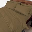 Cottington Lane - 3 PC Elegant Duvet Cover King Size - 400 Thread Count 100% Cotton - Duvet/Quilt/Razai Cover Come with Zipper Closer for Protect Your Super Soft Comforter | Taupe Solid