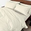 Cottington Lane - 3 PC Elegant Duvet Cover Twin Size - 400 Thread Count 100% Cotton - Duvet/Quilt/Razai Cover Come with Zipper Closer for Protect Your Super Soft Comforter | Ivory Solid
