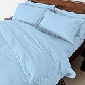 Cottington Lane - 3 PC Elegant Duvet Cover Single Size - 400 Thread Count 100% Cotton - Duvet/Quilt/Razai Cover Come with Zipper Closer for Protect Your Super Soft Comforter | Light Blue Solid