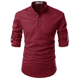 Cotton 4 Button Kurta For Men