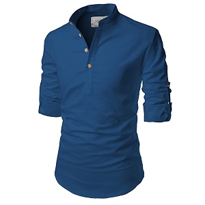 Cotton 4 Button Kurta For Men