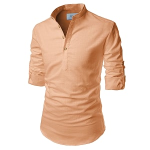 Cotton 4 Button Kurta For Men