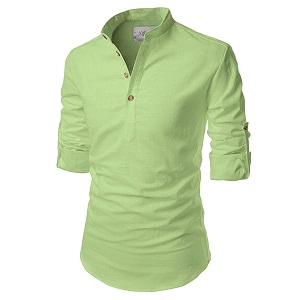 Cotton 4 Button Kurta For Men