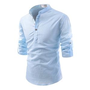 Cotton 4 Button Kurta For Men