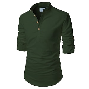Cotton 4 Button Kurta For Men