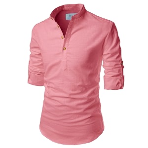 Cotton 4 Button Kurta For Men