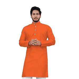 Cotton Blend Full Sleeve Long Plain Kurta