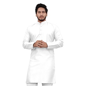 Cotton Blend Full Sleeve Long Plain Kurta