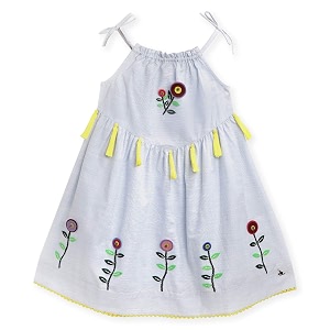 Cotton Blend Kids Halter Neck A-Line Dress