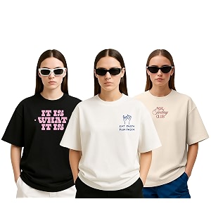 Cotton Blend Oversized Baggy Fit Drop Shoulder