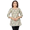 Cotton Blend Printed Short Kurti Tunic Top