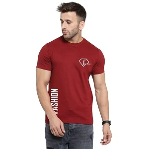 Cotton Blend Printed T Shirt for Men