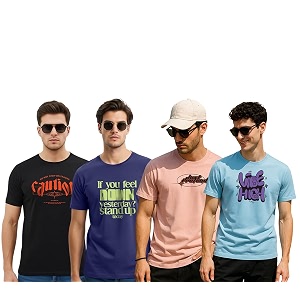Cotton Blend Regular Fit Half Sleeve Printed