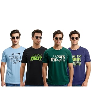 Cotton Blend Regular Fit Half Sleeve Printed