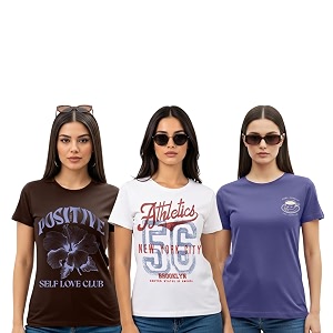 Cotton Blend Regular Fit Round Neck Graphic