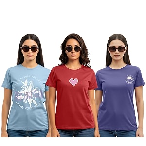 Cotton Blend Regular Fit Round Neck Graphic