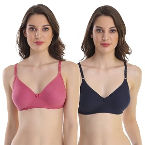Cotton Blend Seamless Bra for Womens