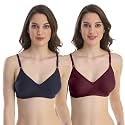 Cotton Blend Seamless Bra for Womens