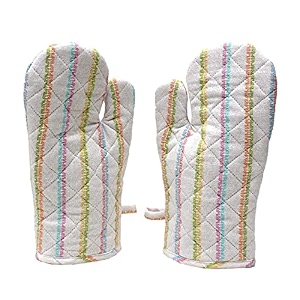 cotton candy - oven gloves heat proof microwave oven gloves for kitchen cooking amp baking - heat resistant thick amp safe protection of hands from hot utensilsoven mitts pack of 2 - multi multi 2