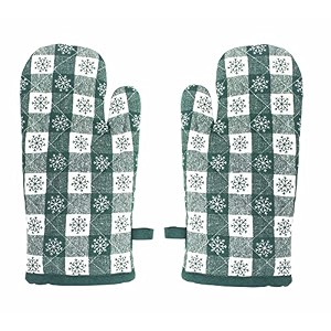 cotton candy - oven gloves heat proof microwave oven gloves for kitchen cooking amp baking - heat resistant thick amp safe protection of hands glove 734x 1334- floral checked green 2