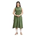 Cotton Culture Green Cotton A Line Sleeveless