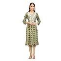 Cotton Culture Mehndi Green Jaipuri Cotton Embroidered