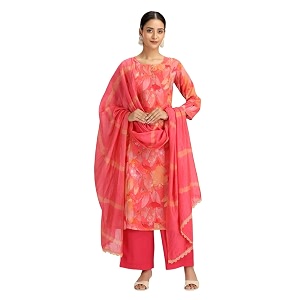 Cotton Culture Peach Chinnon Floral Printed Straight
