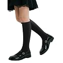 COTTON DAY Kids Girls Unisex School Knee High Socks Black White Navy 3 Pack